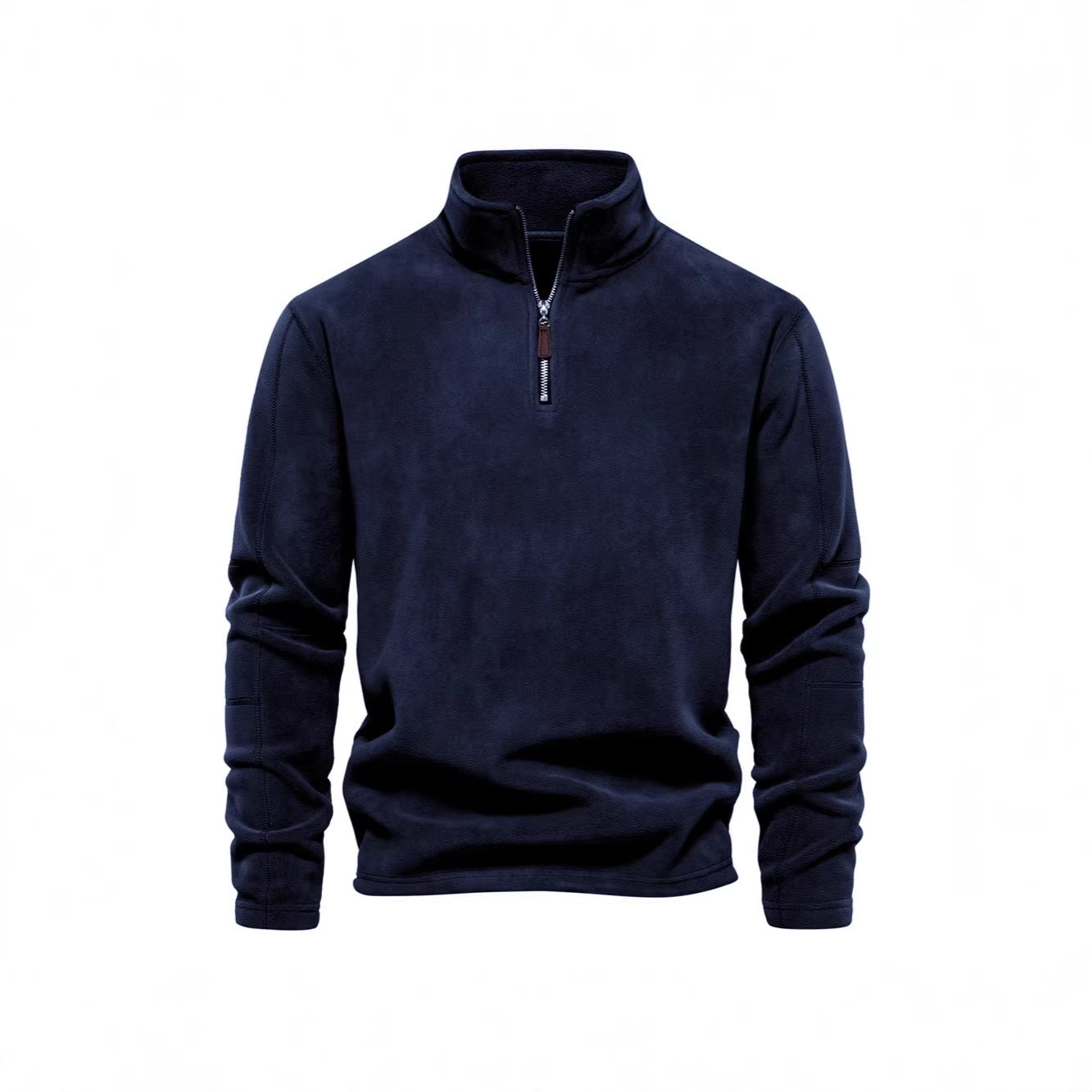 Herrenjacke mit halbem Reißverschluss, Fleecefutter und Stehkragen - 11 - Jasminaboutique.com