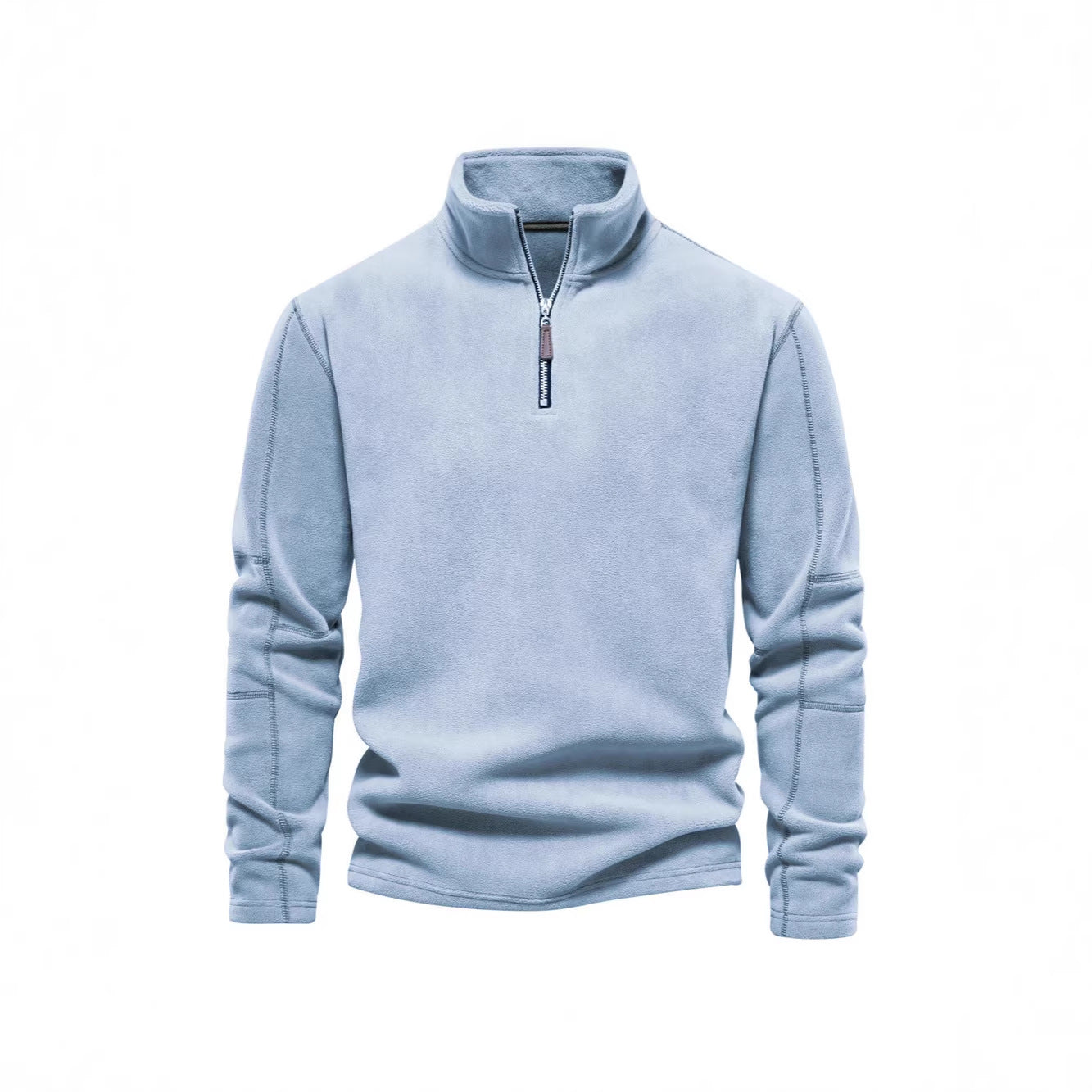 Herrenjacke mit halbem Reißverschluss, Fleecefutter und Stehkragen - 12 - Jasminaboutique.com