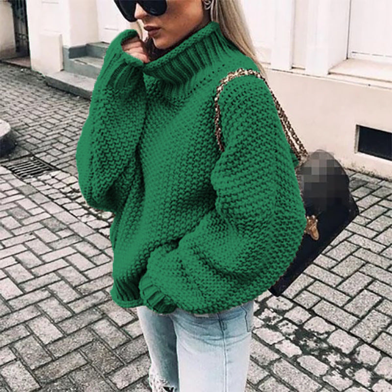 Pullover für Damen: Gemütlicher Rollkragenpullover mit gerippten Details - 8 - Jasminaboutique.com