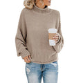 Pullover für Damen: Grobstrick-Rollkragenpullover mit lockerer Passform - 5 - Jasminaboutique.com