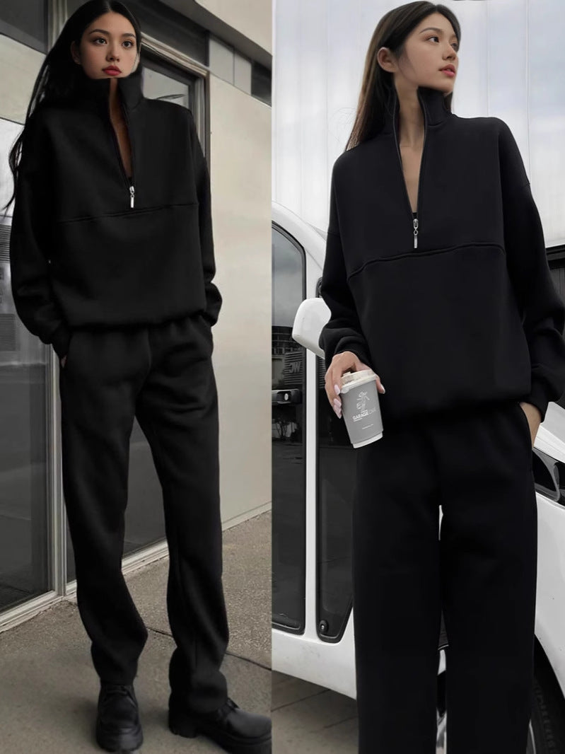 Zweiteiliges Damen-Set mit Reißverschluss und Oversize-Passform - 3 - Jasminaboutique.com