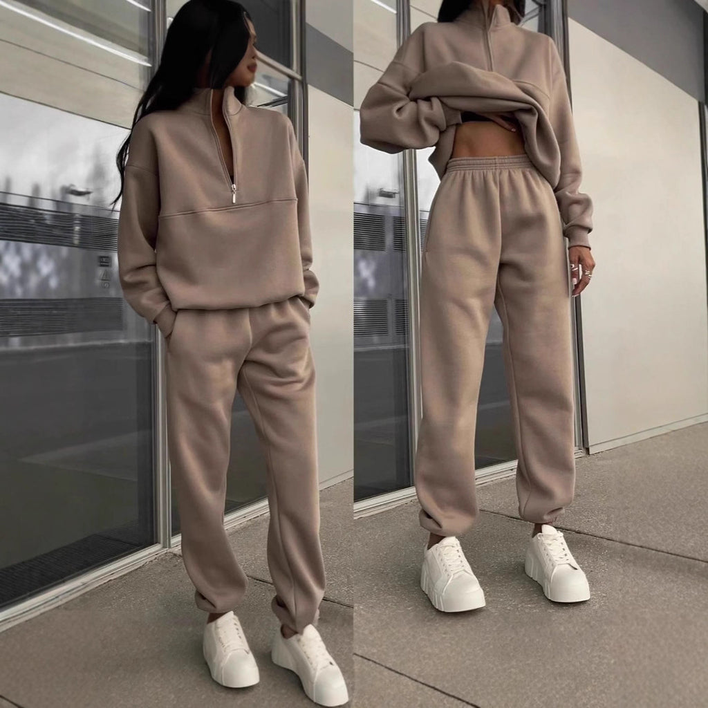 Zweiteiliges Damen-Set mit Reißverschluss und Oversize-Passform - 4 - Jasminaboutique.com