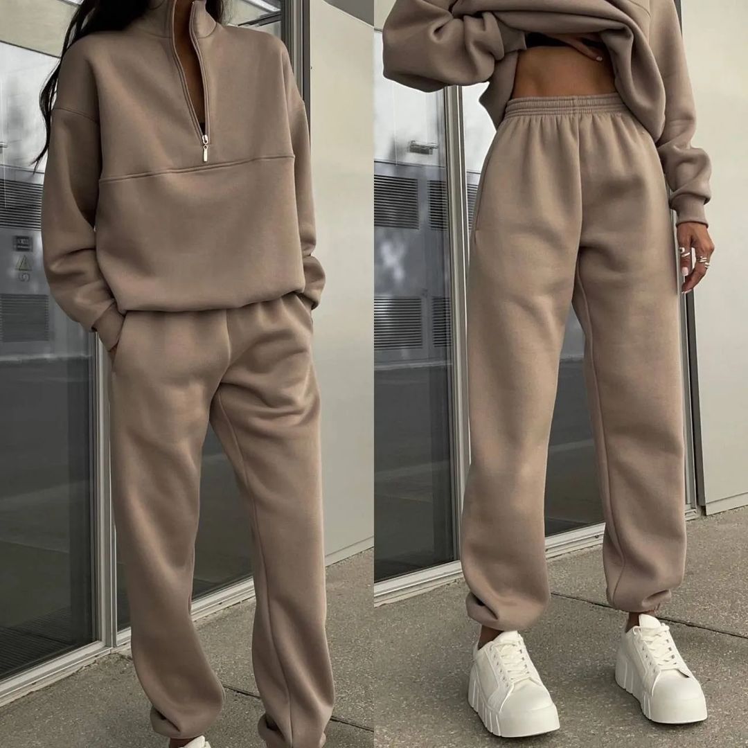 Zweiteiliges Damen-Set mit Reißverschluss und Oversize-Passform - 6 - Jasminaboutique.com