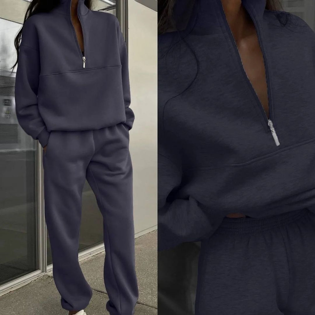Zweiteiliges Damen-Set mit Reißverschluss und Oversize-Passform - 8 - Jasminaboutique.com