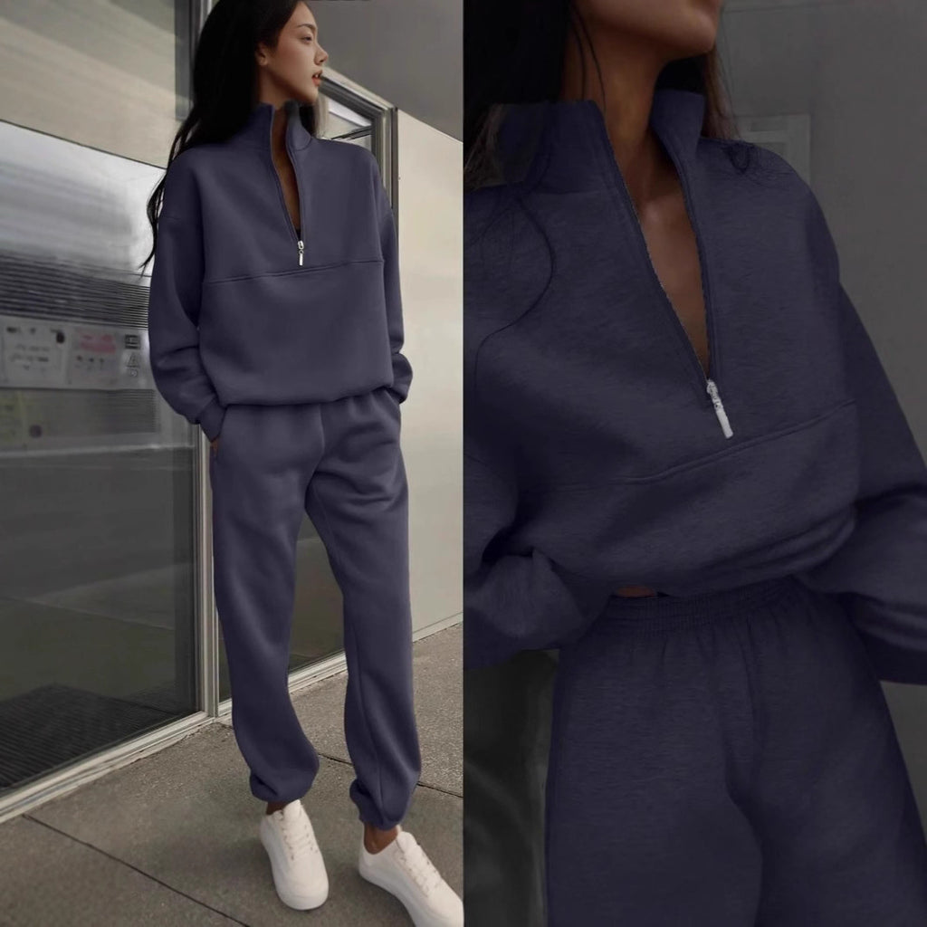 Zweiteiliges Damen-Set mit Reißverschluss und Oversize-Passform - 13 - Jasminaboutique.com