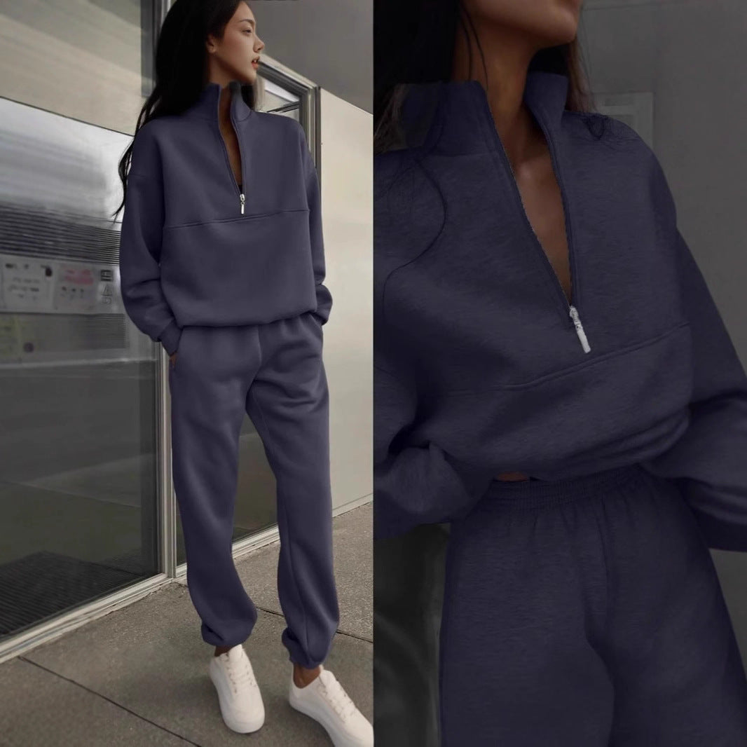 Zweiteiliges Damen-Set mit Reißverschluss und Oversize-Passform - 13 - Jasminaboutique.com