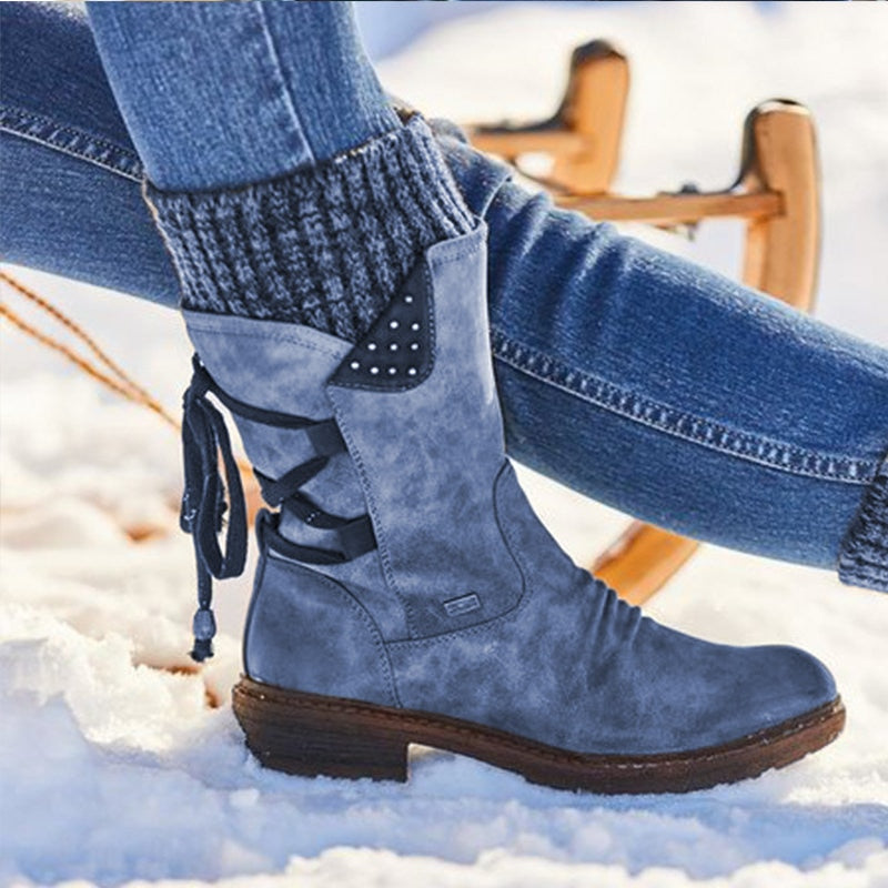 Stylische Damen-Stiefeletten mit Blumenmuster und Schnallen - 5 - Jasminaboutique.com