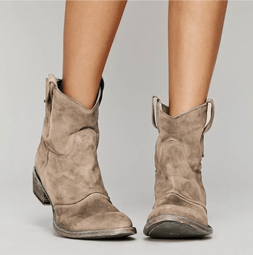 Western-Stiefeletten für Damen mit flachem Absatz – Vielseitiger Stil - 2 - Jasminaboutique.com
