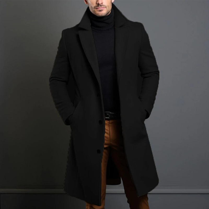 Klassischer Herrenmantel – Taillierte Passform mit zeitlosem Design und warmem Stoff - 1 - Jasminaboutique.com
