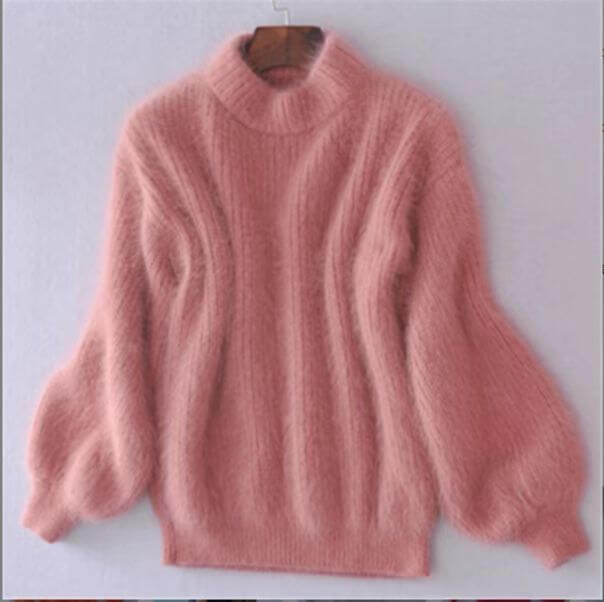 Oversize-Pullover für Damen mit Stehkragen und lockerer Passform - 3 - Jasminaboutique.com