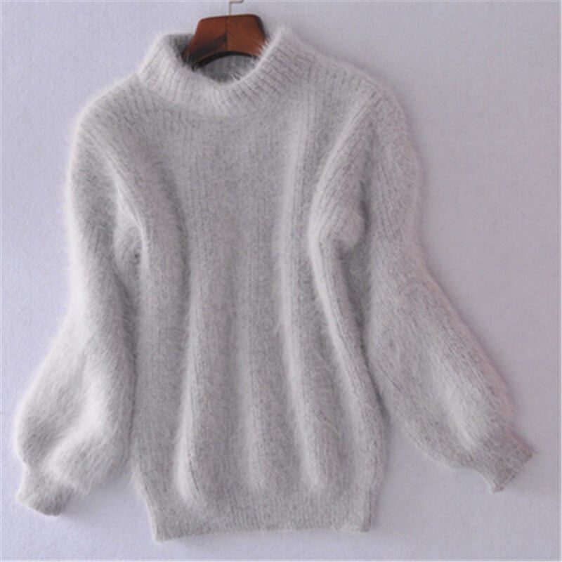 Oversize-Pullover für Damen mit Stehkragen und lockerer Passform - 4 - Jasminaboutique.com
