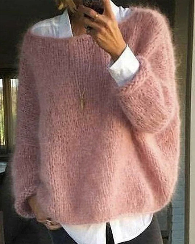 Pullover – Oversize-Strickpullover für Damen mit lockerer Passform - 1 - Jasminaboutique.com