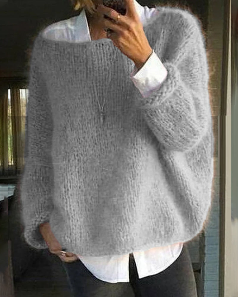 Pullover – Oversize-Strickpullover für Damen mit lockerer Passform - 2 - Jasminaboutique.com