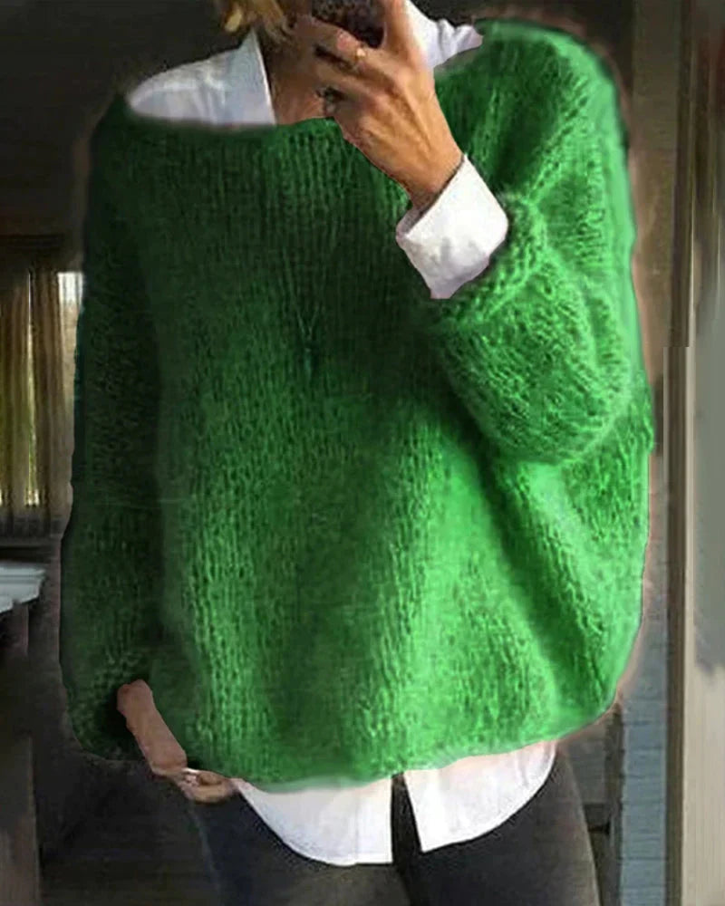 Pullover – Oversize-Strickpullover für Damen mit lockerer Passform - 3 - Jasminaboutique.com