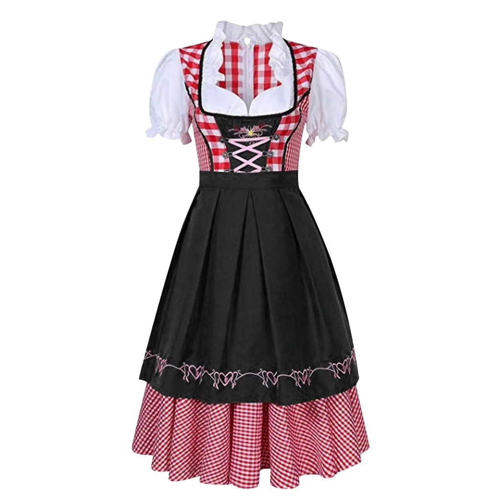 Dirndl Damen mit Vichy-Karomuster und Schnürdetail | J&B - 2 - Jasminaboutique.com