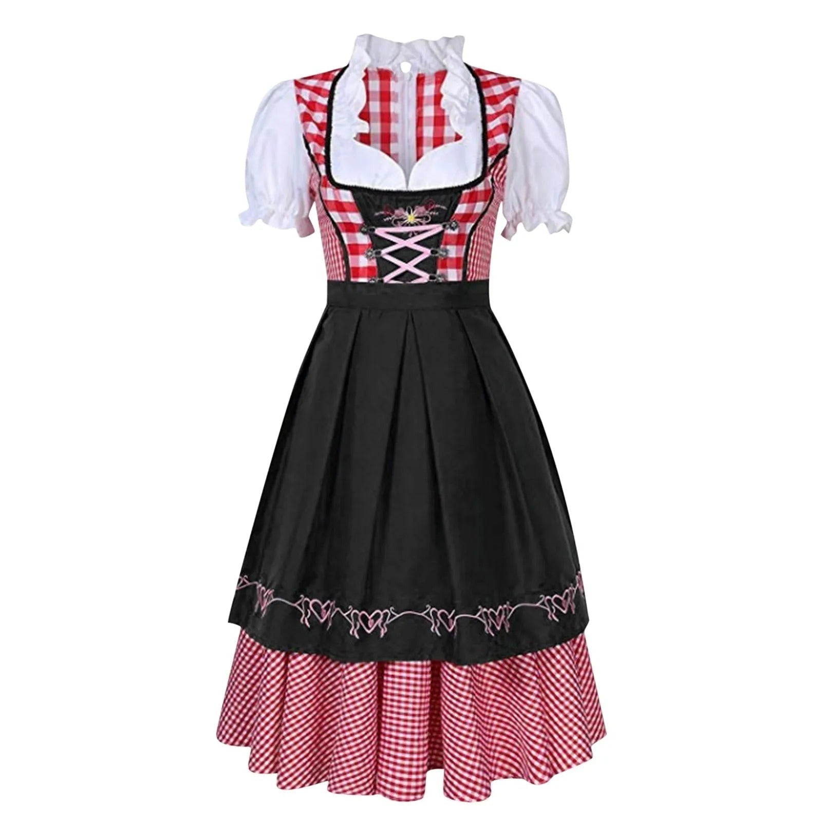Dirndl Damen mit Vichy-Karomuster und Schnürdetail | J&B - 2 - Jasminaboutique.com
