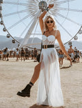 Maxikleid Damen mit transparentem Überrock und figurbetonter Passform | J&B - 1 - Jasminaboutique.com