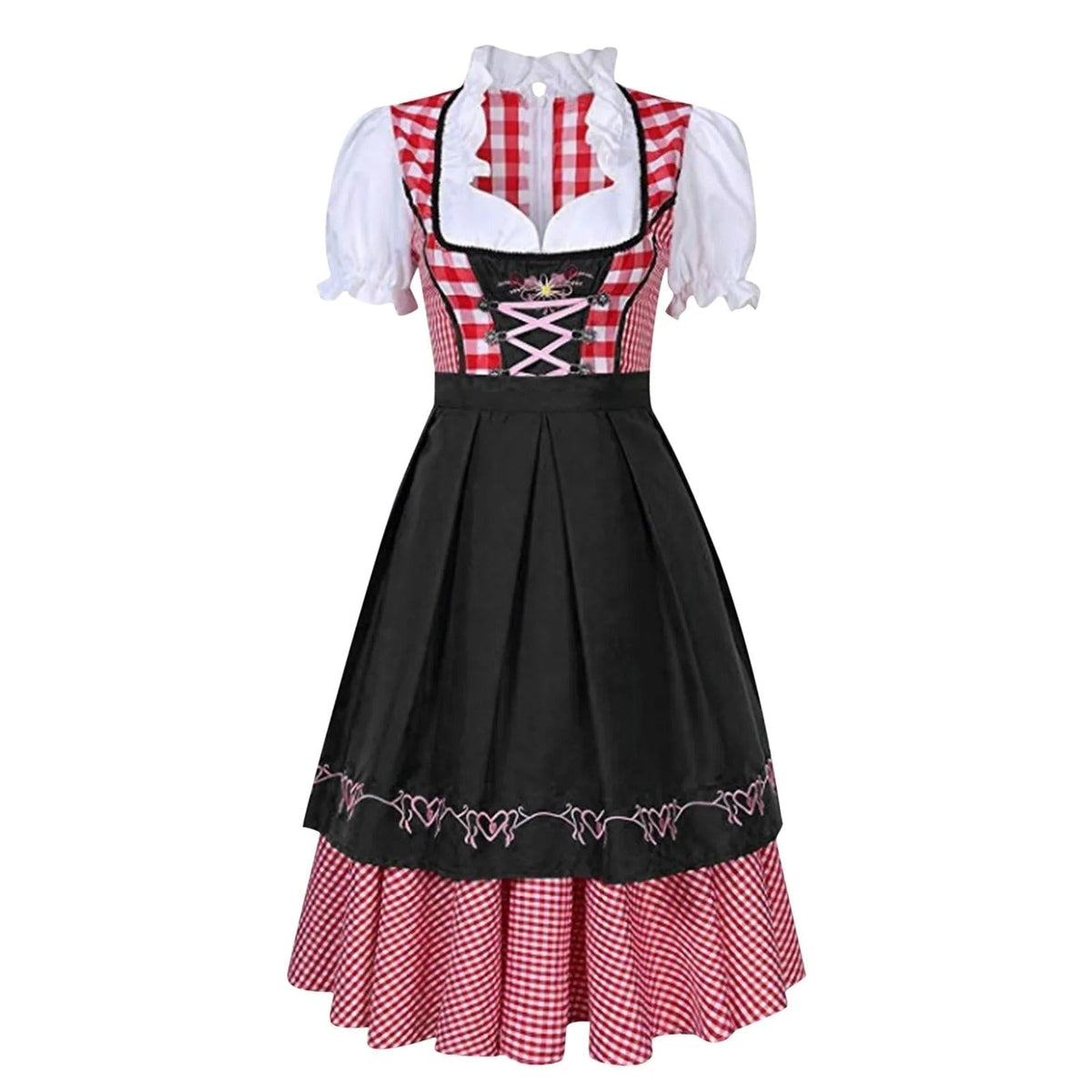 Dirndl Damen im klassischen Design mit Puffärmeln und Schürze | J&B - 2 - Jasminaboutique.com