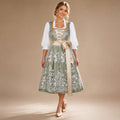 Dirndl Damen – Elegantes Blumenmuster mit Schnürung und Taillengürtel | J&B - 4 - Jasminaboutique.com