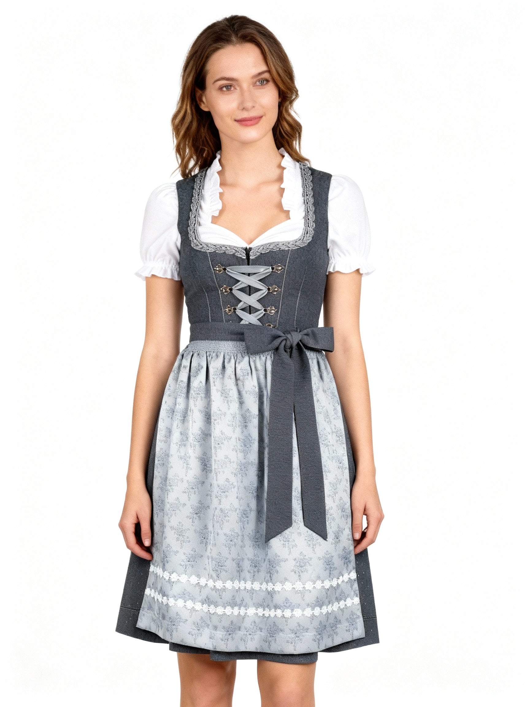 Dirndl Damen – Eleganter Schnitt mit Blumenmuster und Herzausschnitt | J&B - 2 - Jasminaboutique.com