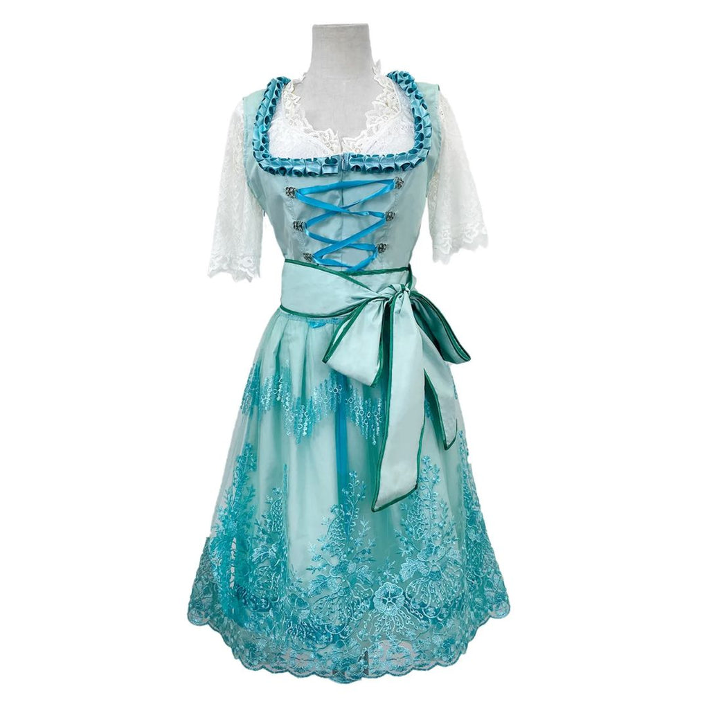 Dirndl Damen mit Spitzenärmeln und floralem Design | J&B - 4 - Jasminaboutique.com
