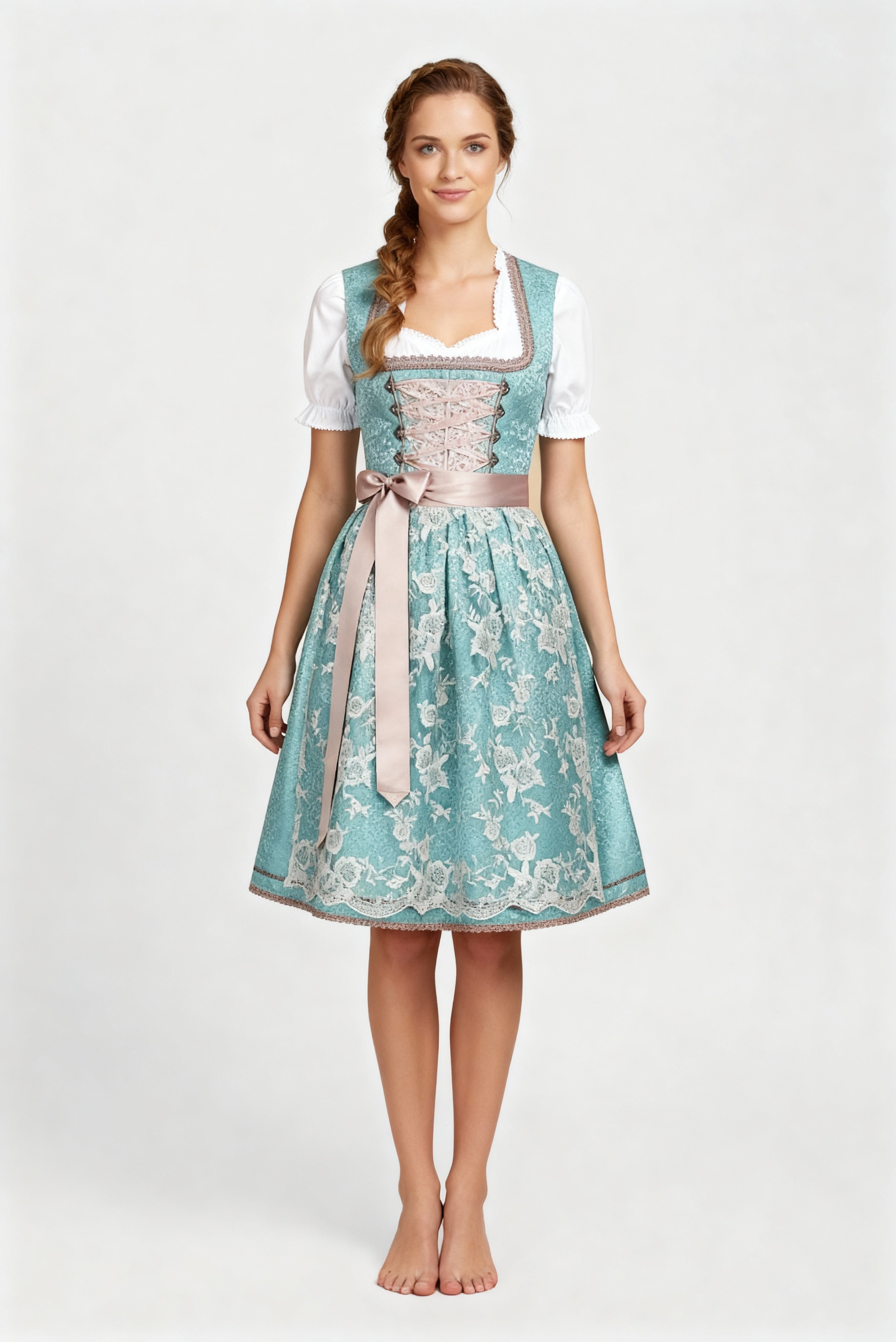 Dirndl Damen im klassischen Schnitt mit Herzausschnitt und eleganter Stickerei | J&B - 1 - Jasminaboutique.com