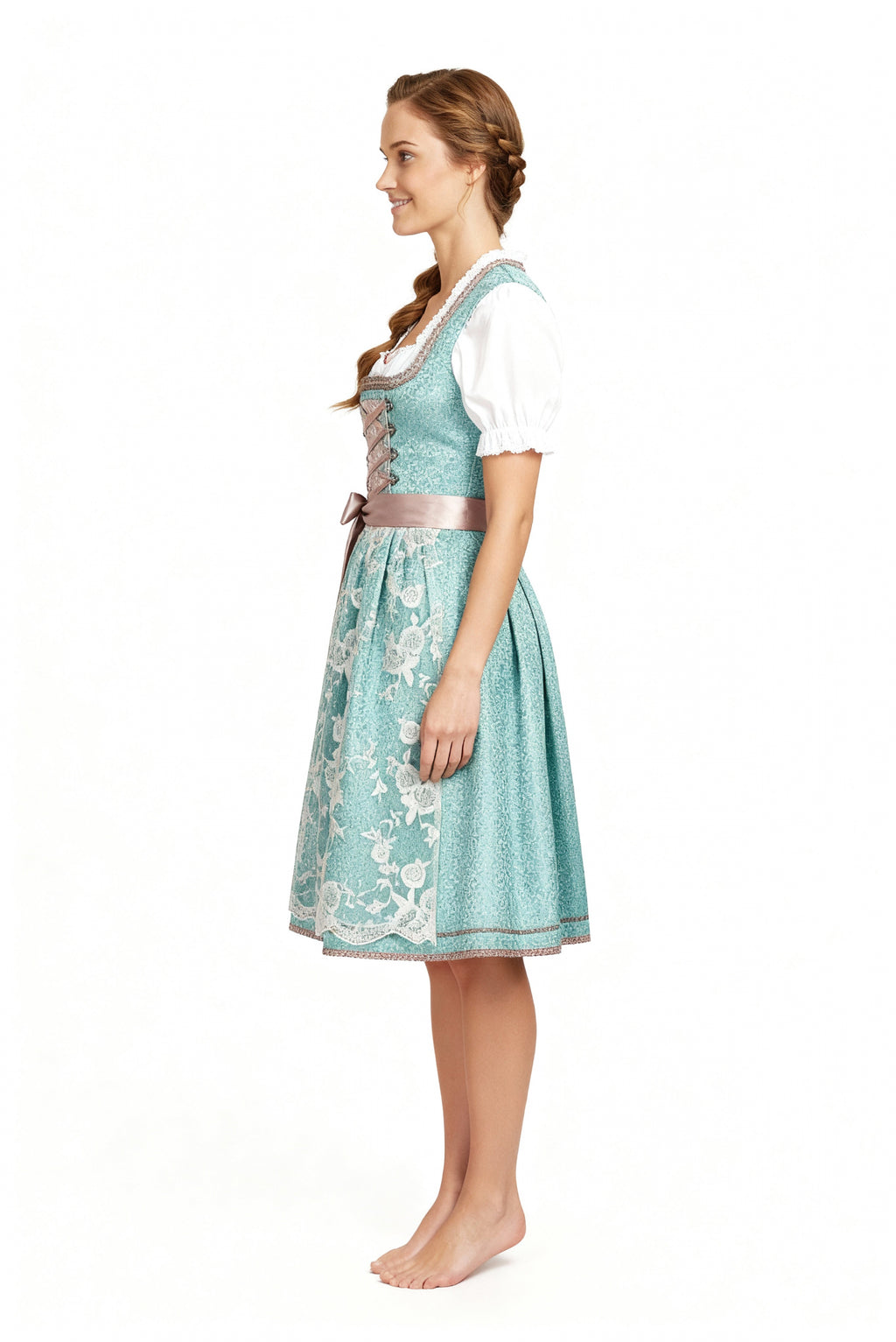 Dirndl Damen im klassischen Schnitt mit Herzausschnitt und eleganter Stickerei | J&B - 3 - Jasminaboutique.com