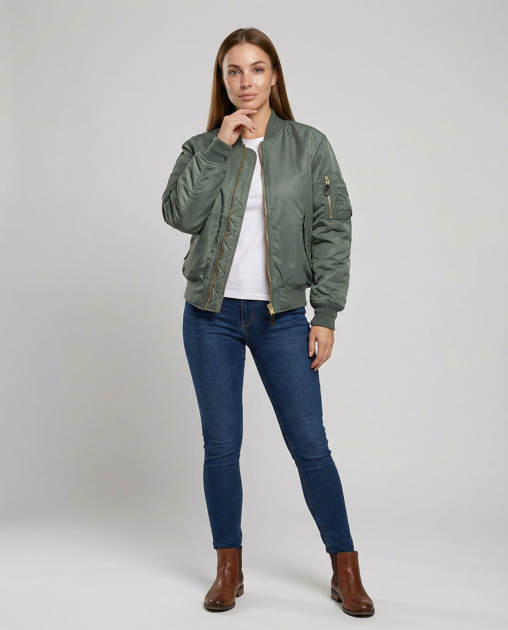 Bomberjacke Damen – Lockere Passform mit praktischen Taschen | J&B - 2 - Jasminaboutique.com