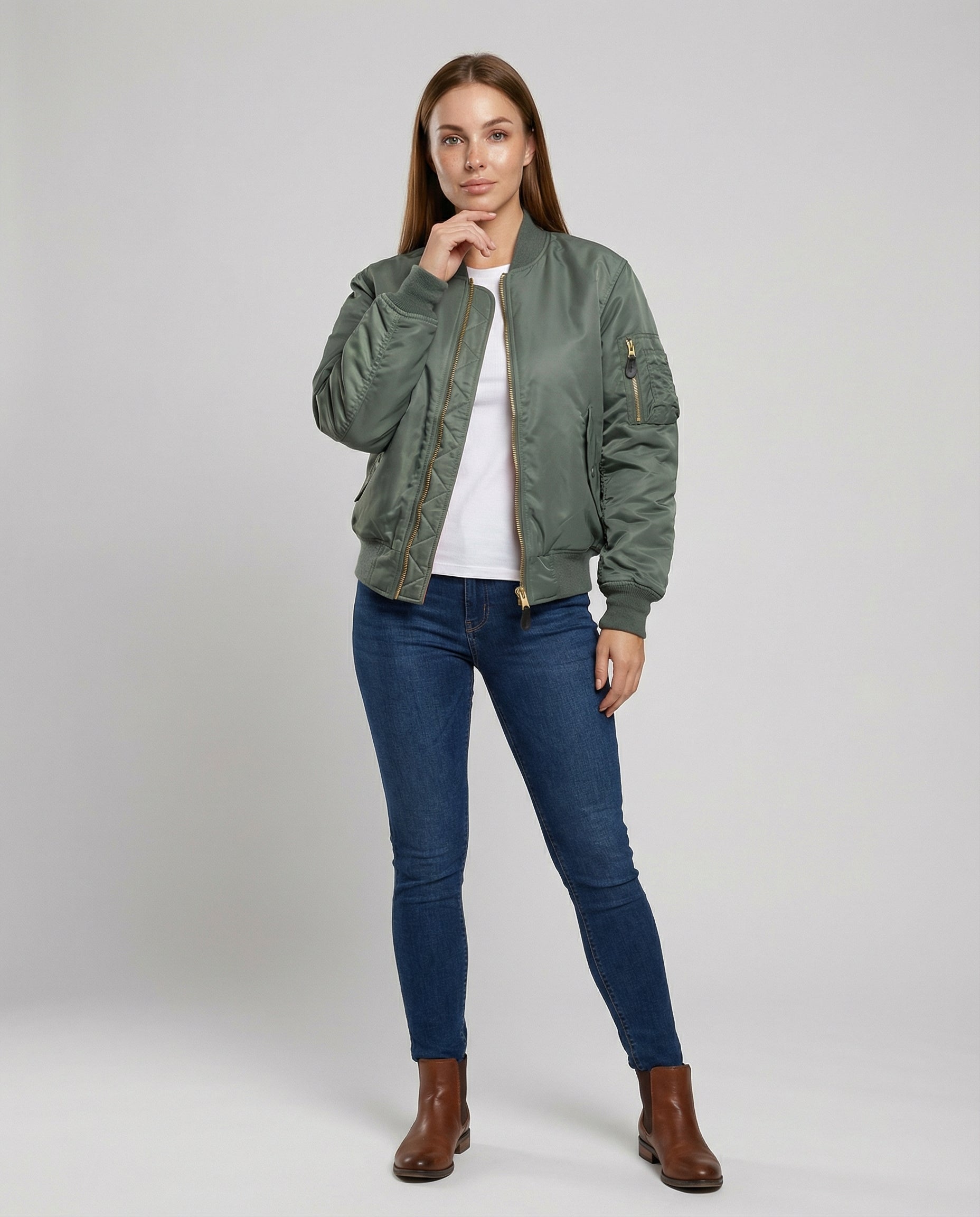 Bomberjacke Damen – Lockere Passform mit praktischen Taschen | J&B - 2 - Jasminaboutique.com