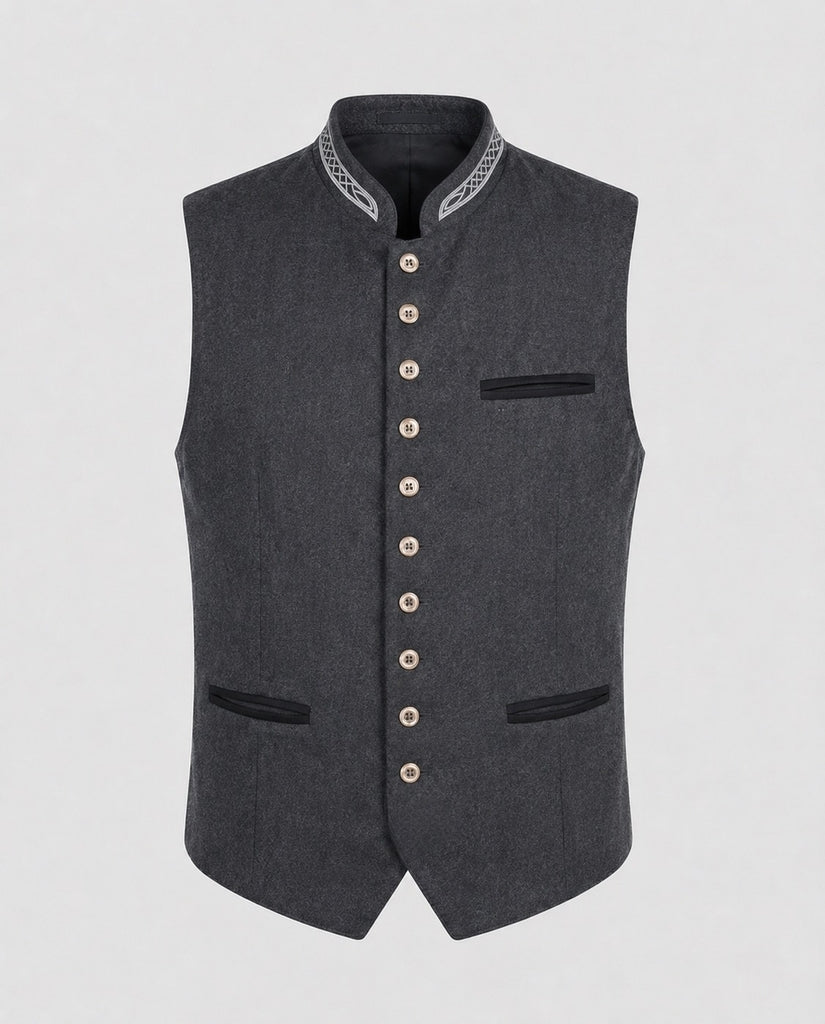 Herrenweste mit Stehkragen und Knopfleiste | J&B - 1 - Jasminaboutique.com