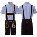 Herren Lederhosen-Set mit Stickerei und kariertem Hemd | J&B - 1 - Jasminaboutique.com