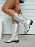 Cowboystiefel Damen mit Blockabsatz und stilvoller Stickerei | J&B - 1 - Jasminaboutique.com
