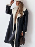 Langer Damenmantel mit doppelter Knopfleiste und kuscheligem Kragen | J&B - 1 - Jasminaboutique.com