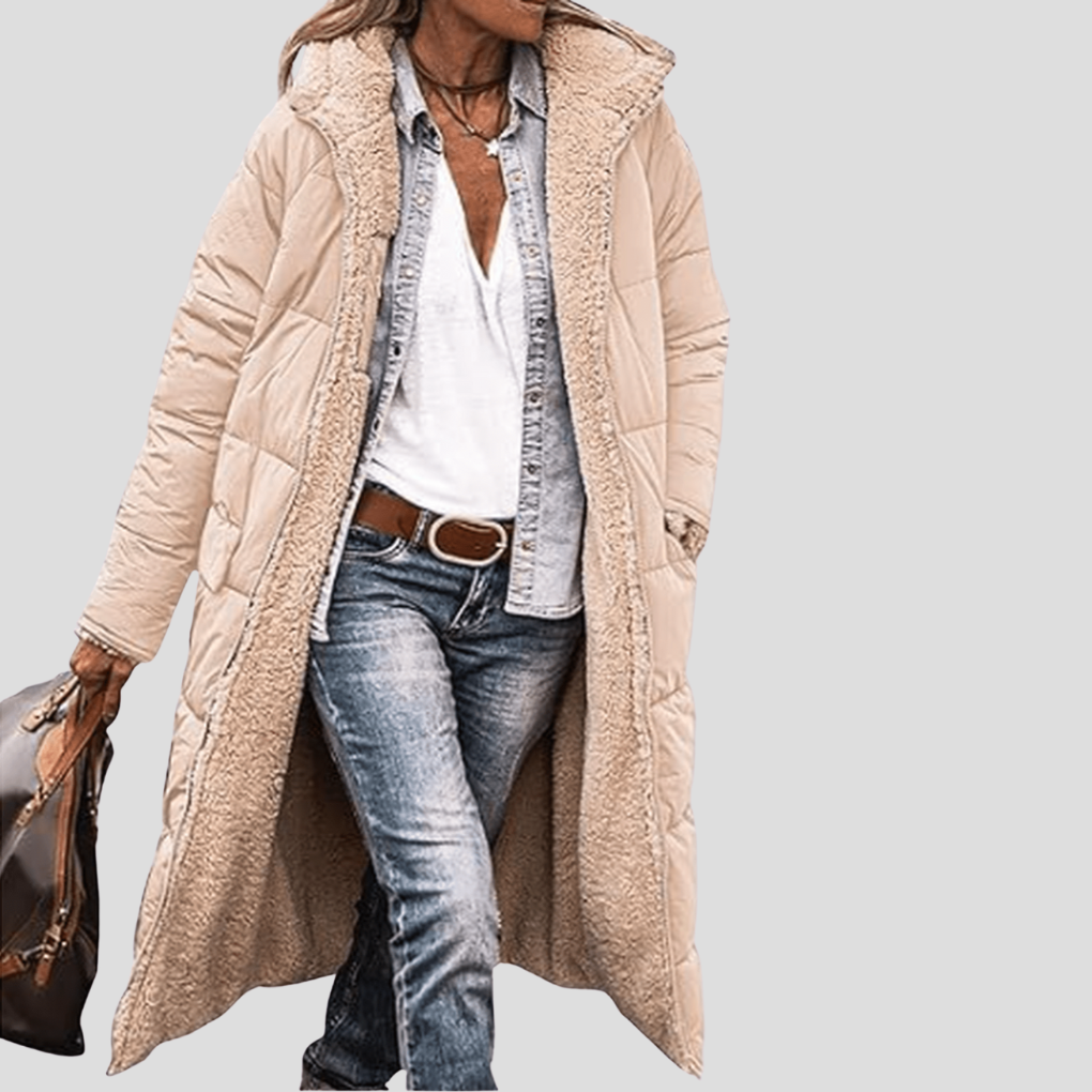 Langer Damen-Wintermantel mit Wende-Design und Teddy-Futter | J&B - 6 - Jasminaboutique.com