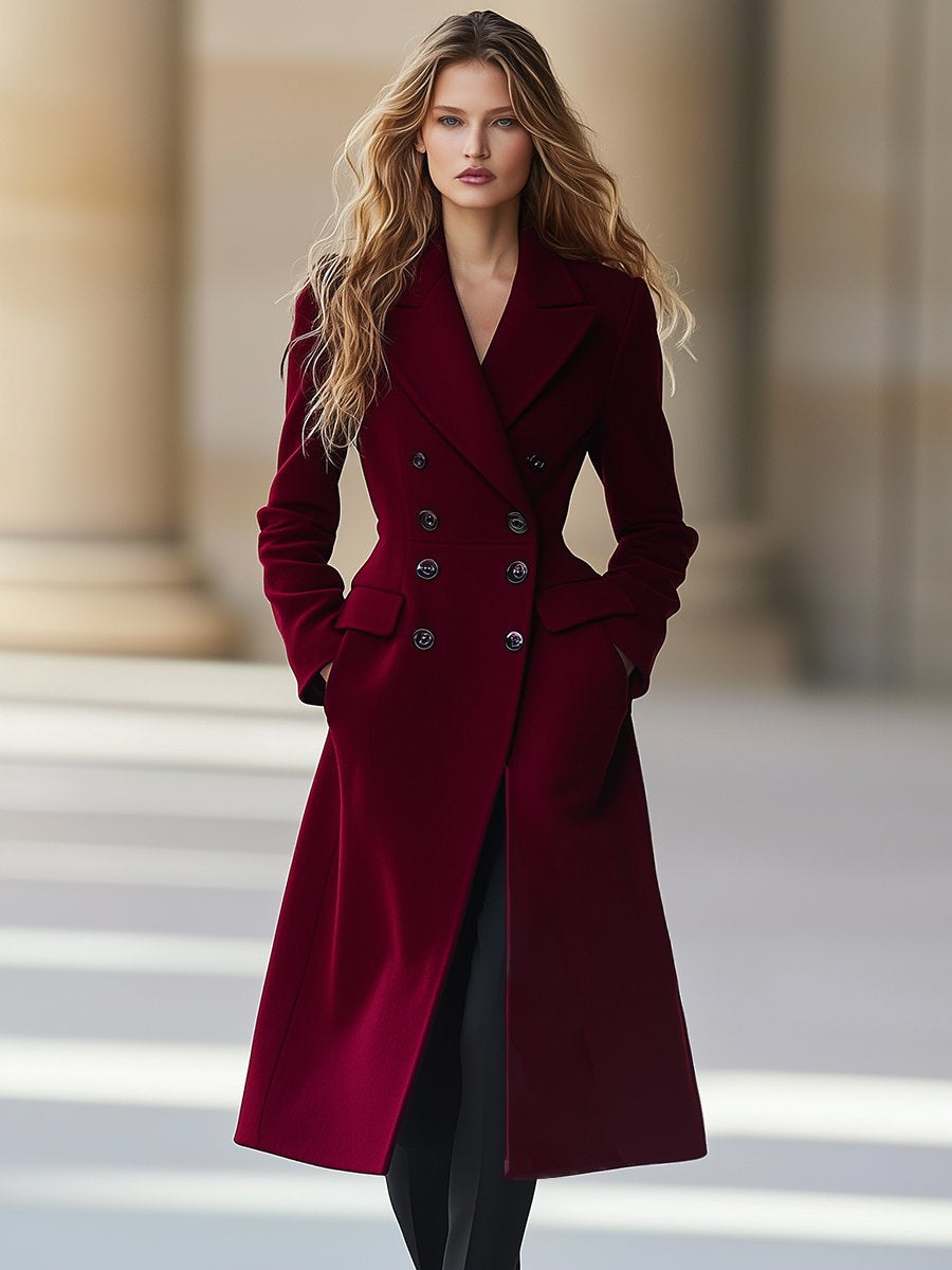Eleganter Damen-Wintermantel im Zweireiher-Design mit schmeichelhaftem Schnitt | J&B - 2 - Jasminaboutique.com