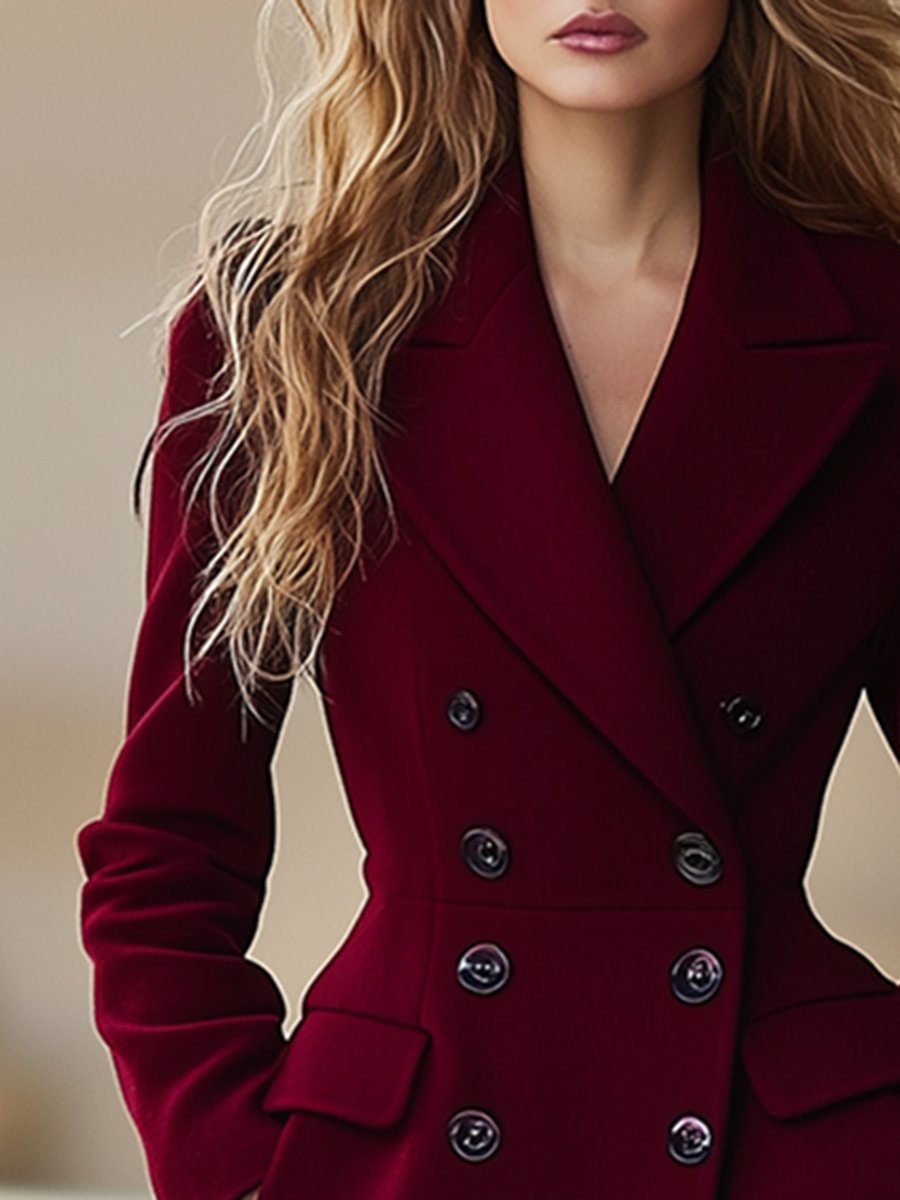 Eleganter Damen-Wintermantel im Zweireiher-Design mit schmeichelhaftem Schnitt | J&B - 3 - Jasminaboutique.com