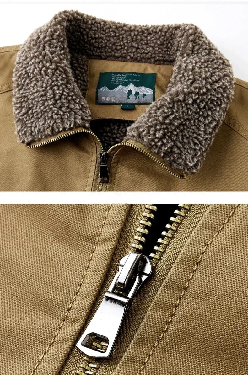 Bomberjacke für Herren, mit Sherpa-Futter und Reißverschluss - 6 - Jasminaboutique.com