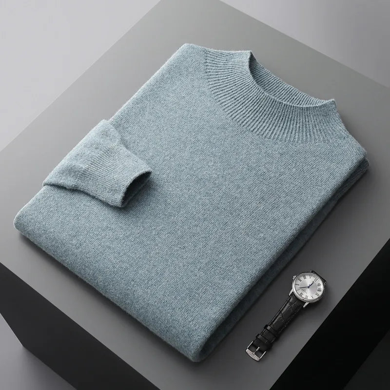 Herren-Pullover – Soft-Touch mit geripptem Kragen - 1 - Jasminaboutique.com