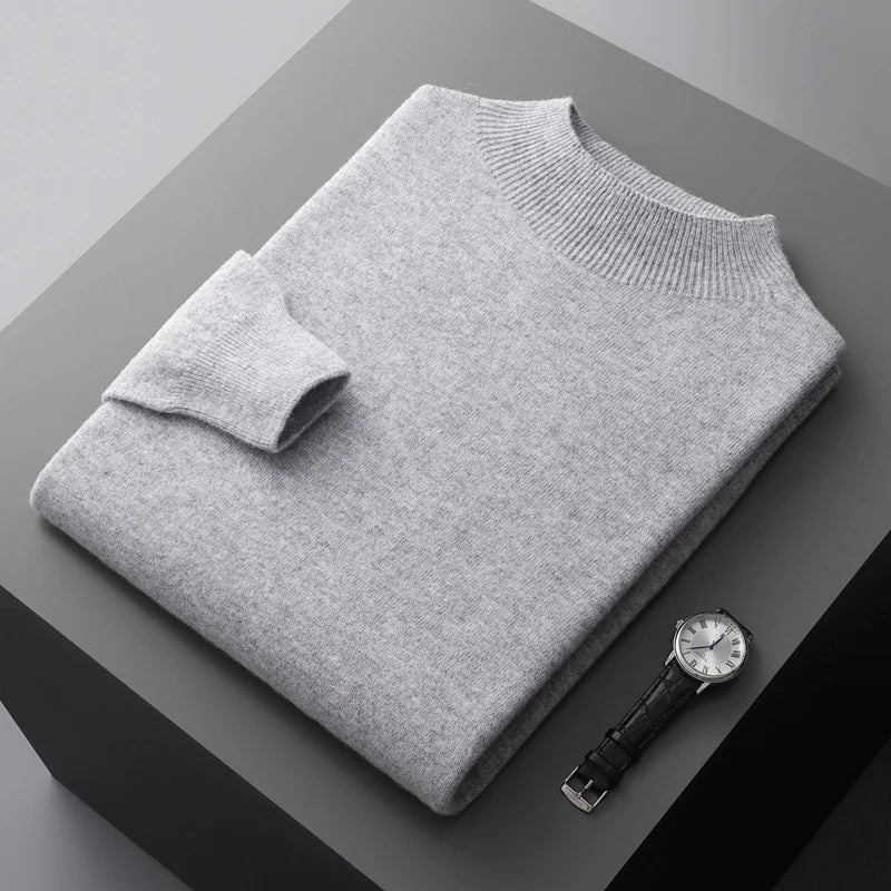 Herren-Pullover – Soft-Touch mit geripptem Kragen - 2 - Jasminaboutique.com
