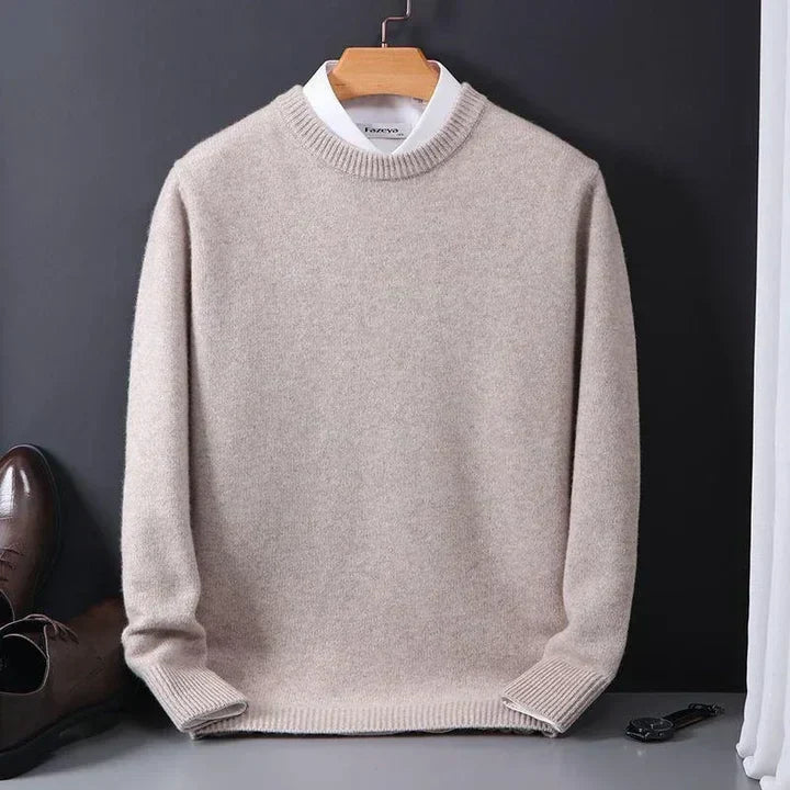 Herrenpullover mit Rundhalsausschnitt in Regular Fit Luxuriöser Strick - 1 - Jasminaboutique.com