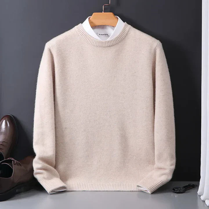Herrenpullover mit Rundhalsausschnitt in Regular Fit Luxuriöser Strick - 2 - Jasminaboutique.com