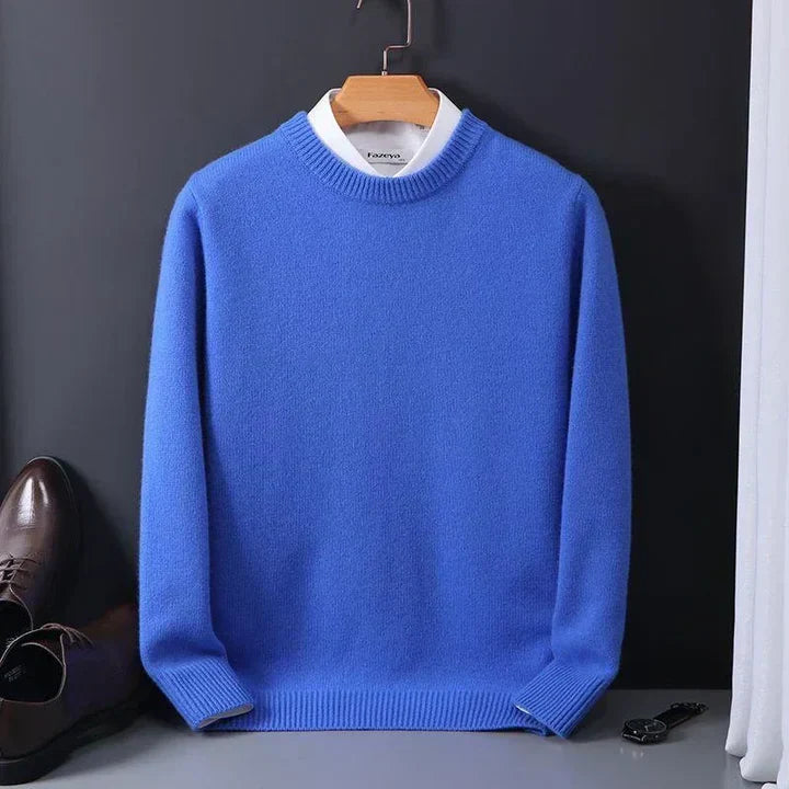 Herrenpullover mit Rundhalsausschnitt in Regular Fit Luxuriöser Strick - 4 - Jasminaboutique.com