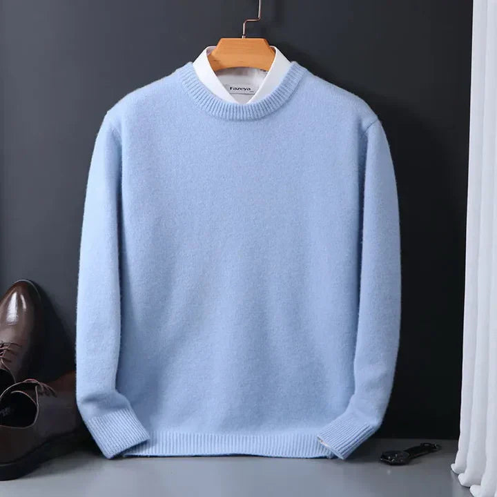 Herrenpullover mit Rundhalsausschnitt in Regular Fit Luxuriöser Strick - 7 - Jasminaboutique.com