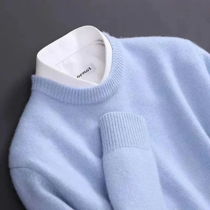Herrenpullover mit Rundhalsausschnitt in Regular Fit Luxuriöser Strick - 8 - Jasminaboutique.com