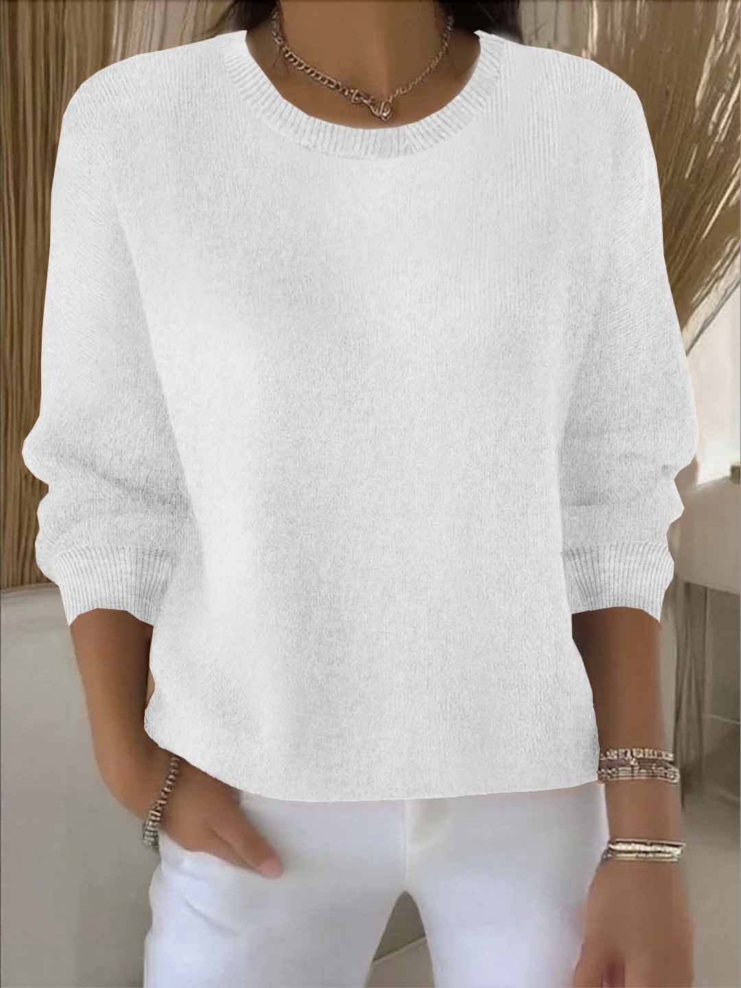 Damenpullover – Gemütlicher Strickpullover mit lockerer Passform - 3 - Jasminaboutique.com