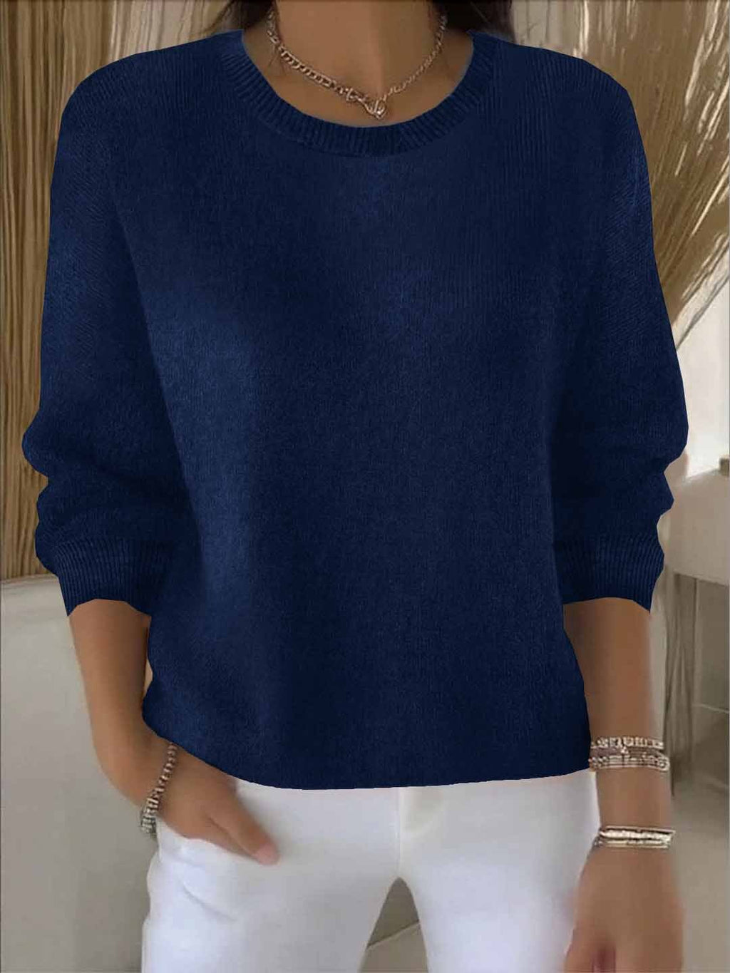 Damenpullover – Gemütlicher Strickpullover mit lockerer Passform - 4 - Jasminaboutique.com