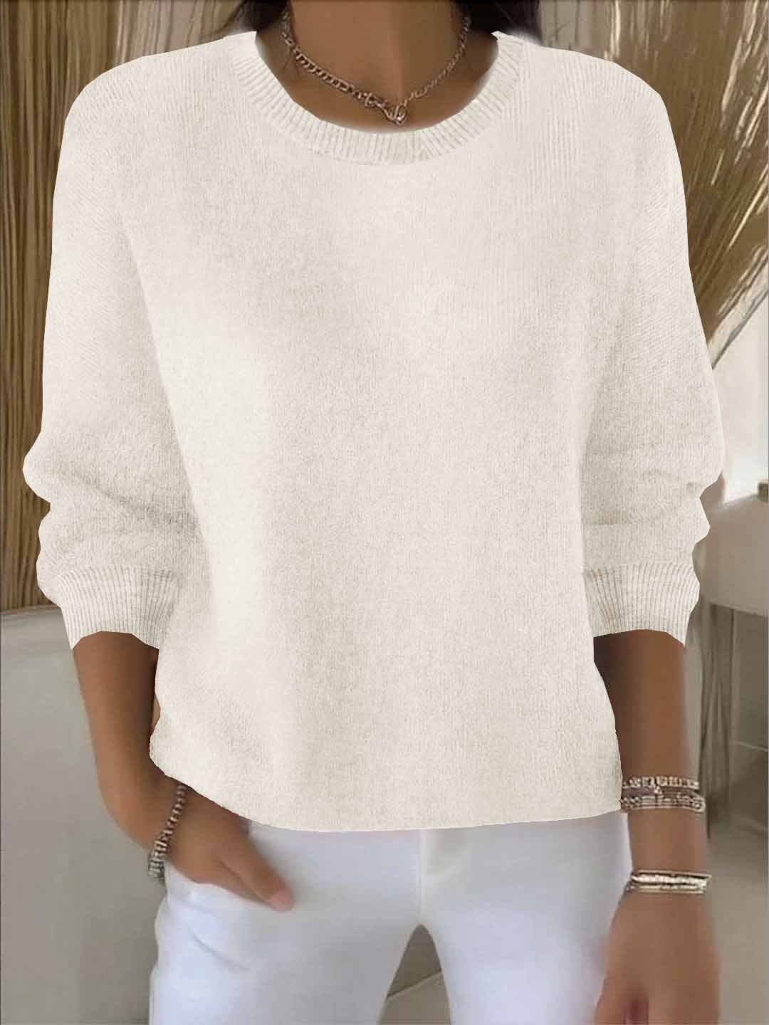 Damenpullover – Gemütlicher Strickpullover mit lockerer Passform - 7 - Jasminaboutique.com