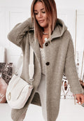 Oversize-Strickjacke mit Kapuze für Damen und strukturierten Nähten - 5 - Jasminaboutique.com