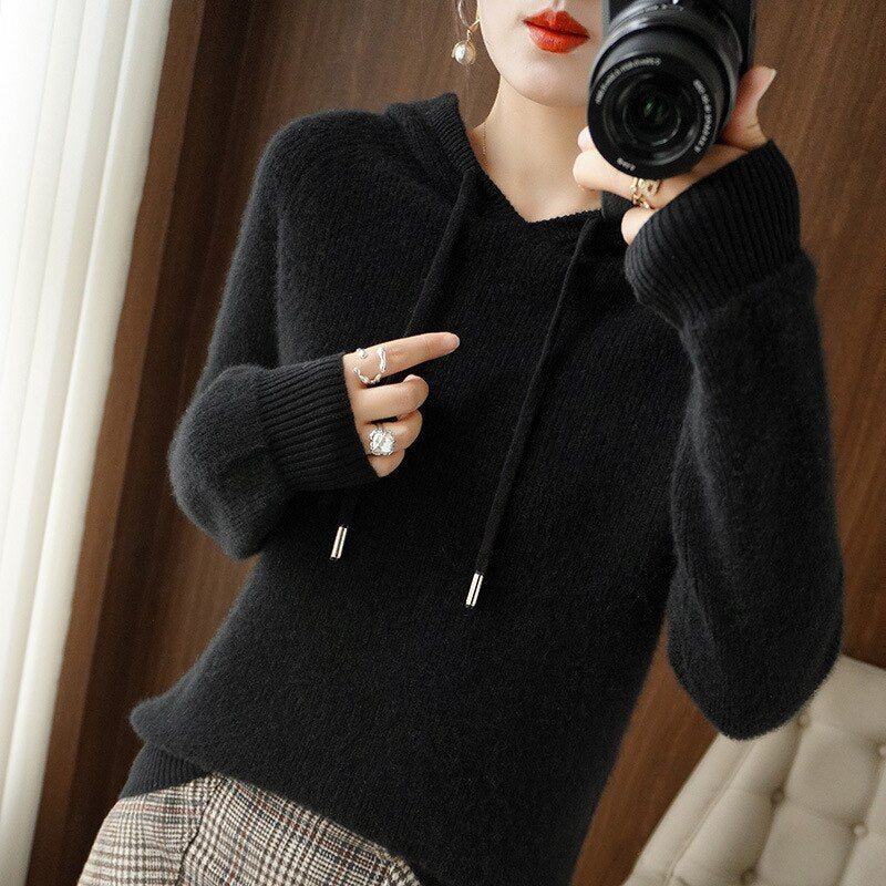 Damen-Hoodie in lockerer Passform mit Kordelzug - 2 - Jasminaboutique.com