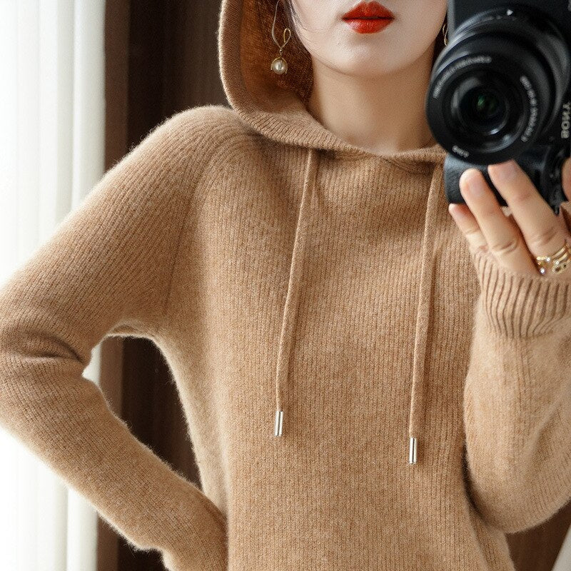 Damen-Hoodie in lockerer Passform mit Kordelzug - 3 - Jasminaboutique.com